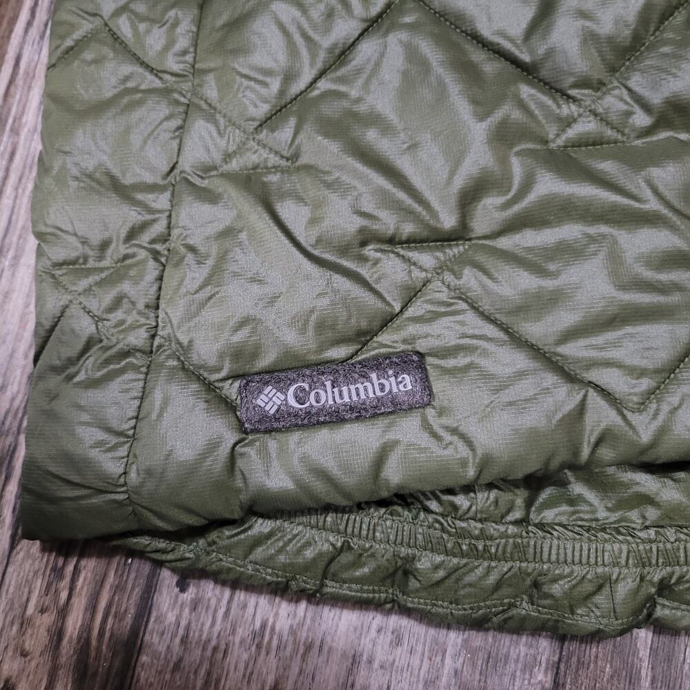 Columbia Hooded Puffer Jacket Parka Womens XS Green Long Quilted - Picture 7 of 10